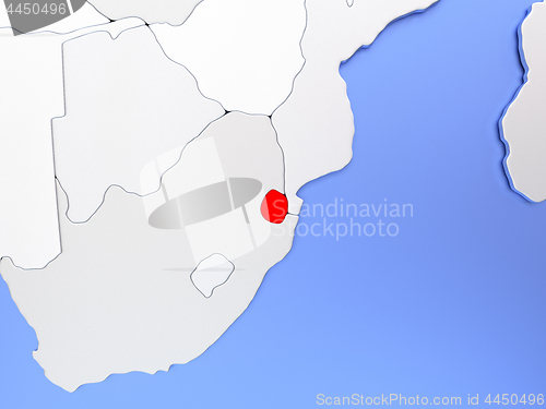 Image of Swaziland in red on map