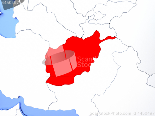 Image of Afghanistan in red on map