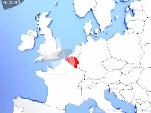 Image of Belgium in red on map