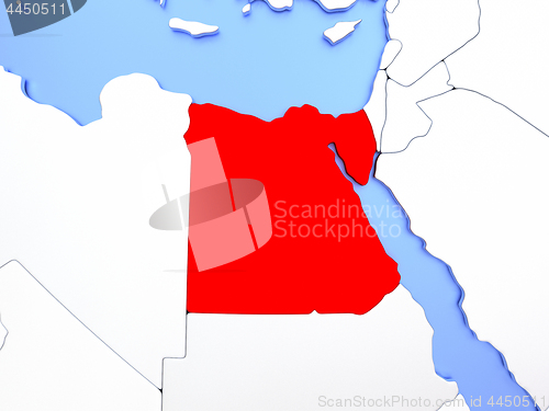 Image of Egypt in red on map