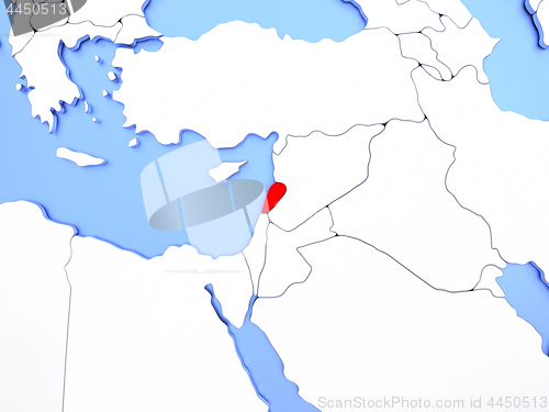 Image of Lebanon in red on map