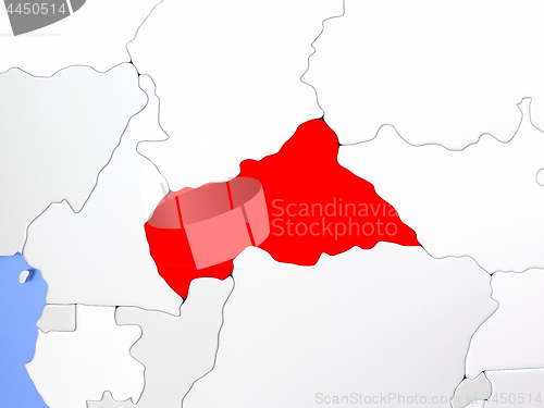 Image of Central Africa in red on map