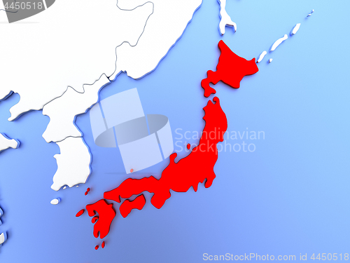 Image of Japan in red on map