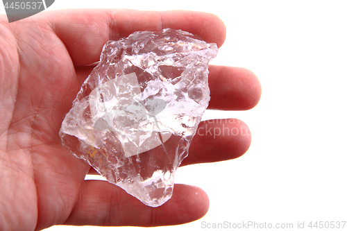 Image of crystal in the human hand