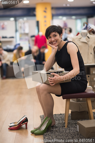 Image of Woman Trying New Shoes