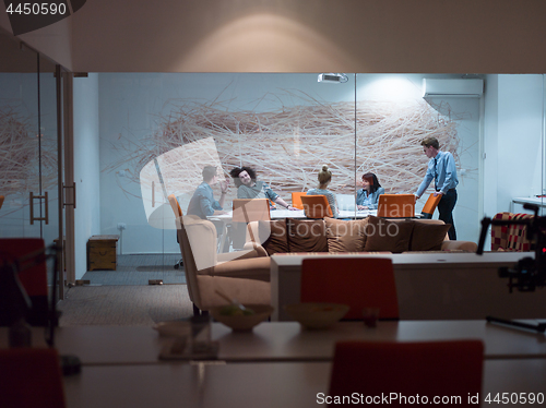 Image of Business Team At A Meeting at modern office building