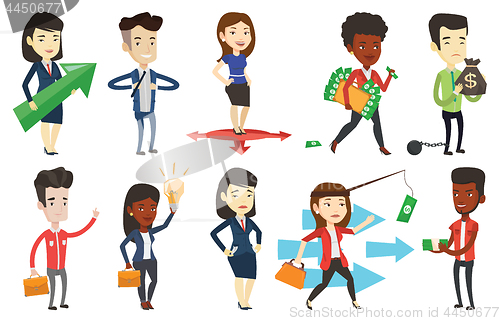 Image of Vector set of business characters.