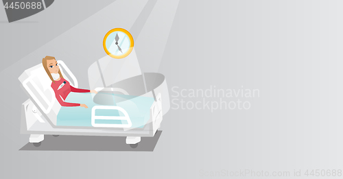 Image of Woman with a neck injury vector illustration.