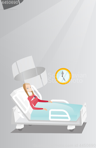 Image of Woman with a neck injury vector illustration.