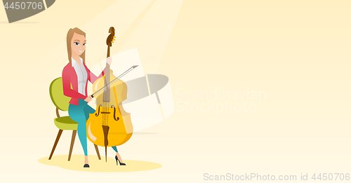 Image of Woman playing the cello vector illustration.