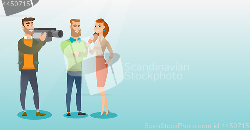 Image of TV interview vector illustration.