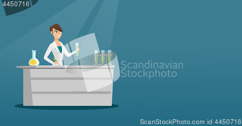 Image of Laboratory assistant at work vector illustration.