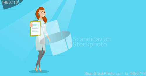 Image of Doctor with a clipboard vector illustration.