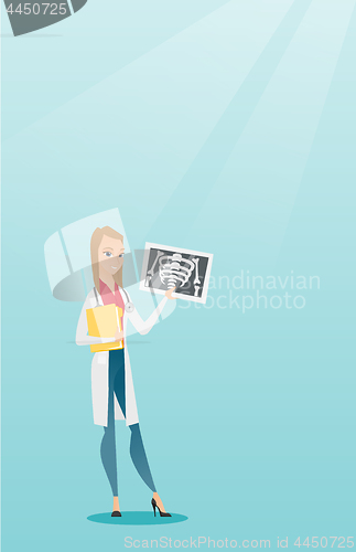 Image of Doctor examining radiograph vector illustration.