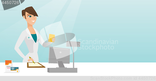 Image of Pharmacist writing prescription.