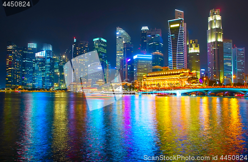 Image of SIngapore skyline at night