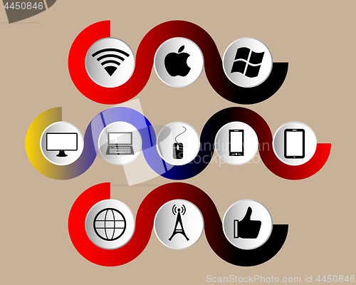 Image of set of technology icons 