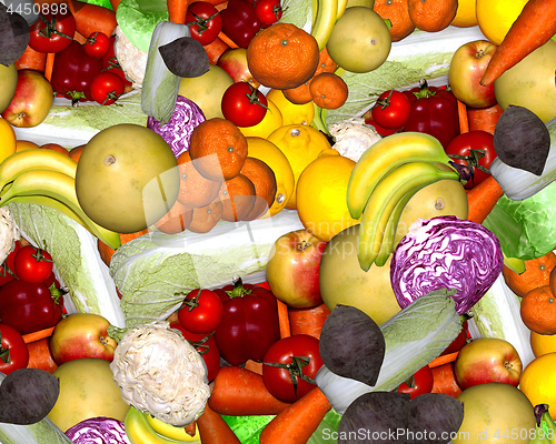 Image of different kinds of fruits and vegetables