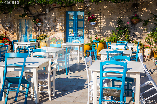 Image of Tables in a traditional Italian Restaurant in Sicily