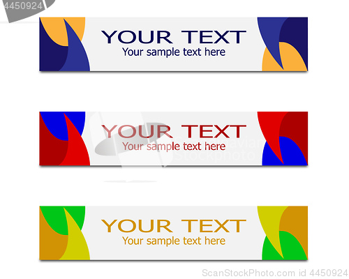 Image of three banners with text