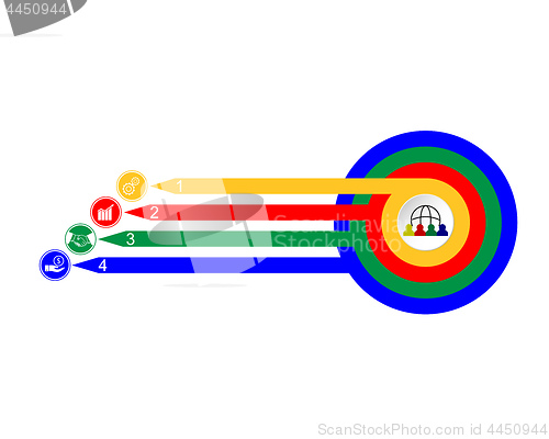 Image of circles and arrows of different colors