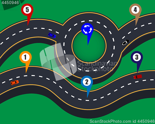 Image of Design of road infographic patterns with markings