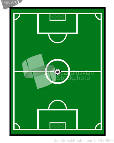 Image of soccer field with a ball