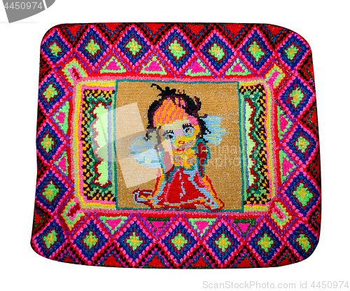 Image of embroidery of a little girl