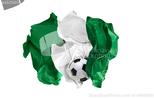 Image of The national flag of Nigeria. FIFA World Cup. Russia 2018