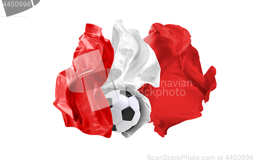 Image of The national flag of Peru. FIFA World Cup. Russia 2018