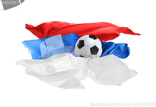 Image of The national flag of Serbia. FIFA World Cup. Russia 2018