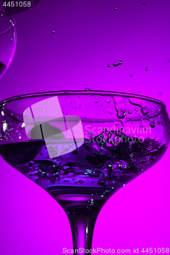 Image of The wine glasses standing on the table at studio