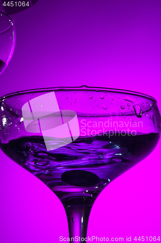 Image of The wine glasses standing on the table at studio