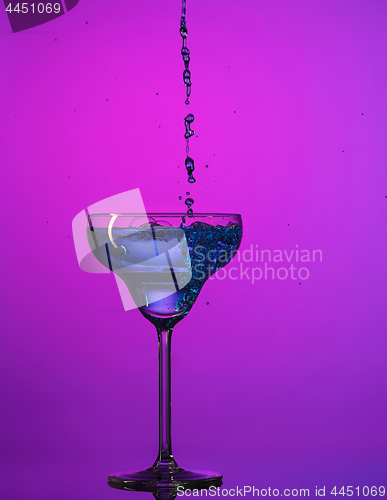 Image of The wine glasses standing on the table at studio