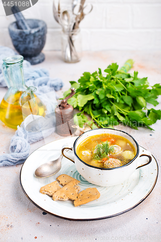 Image of soup with meatballs