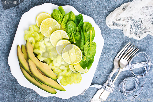 Image of slice of fresh lime and avocado