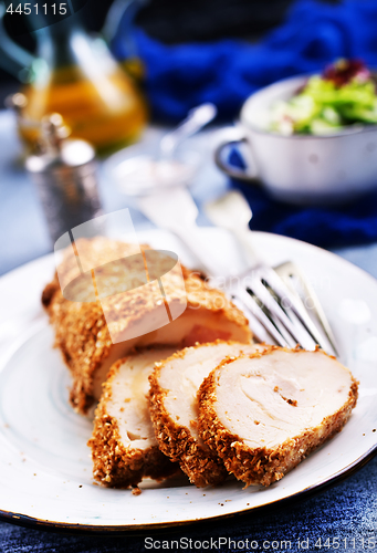 Image of rolls of chicken fillet