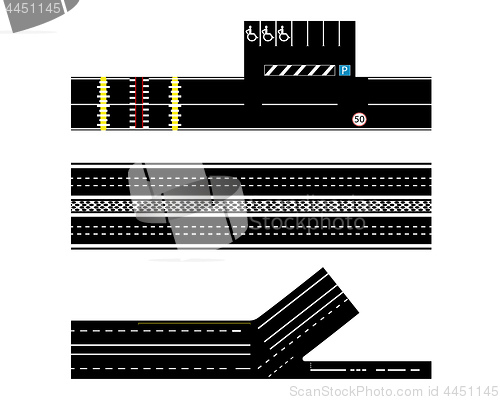 Image of different road markings