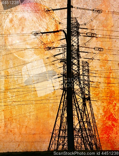 Image of power lines at sunrise