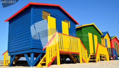Image of colorful changing huts