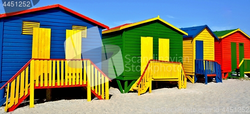 Image of colorful changing huts