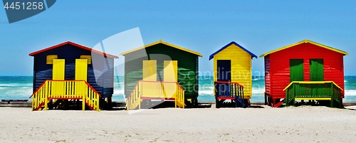 Image of colorful changing huts