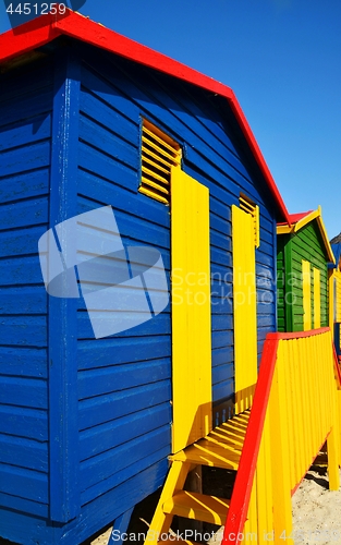 Image of colorful changing huts