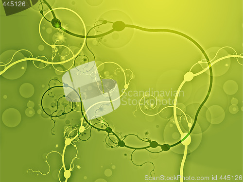 Image of Abstract swirly floral grunge illustration