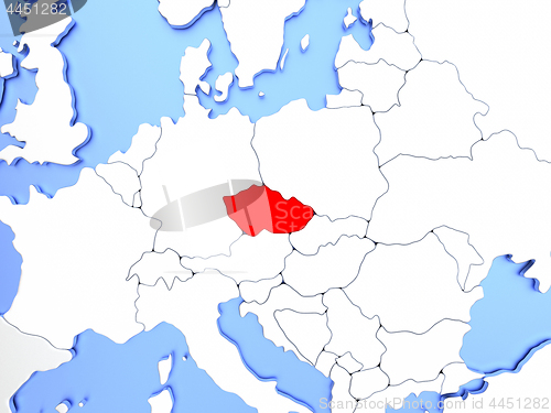 Image of Czech republic in red on map