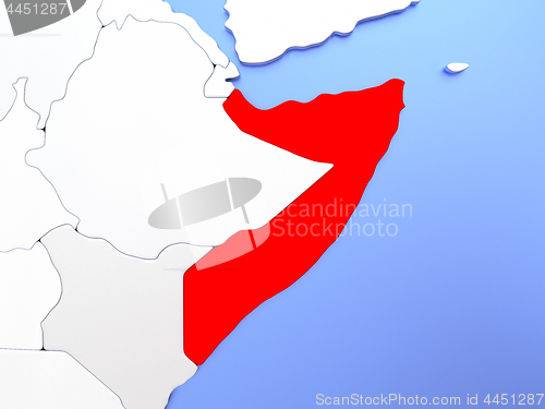 Image of Somalia in red on map