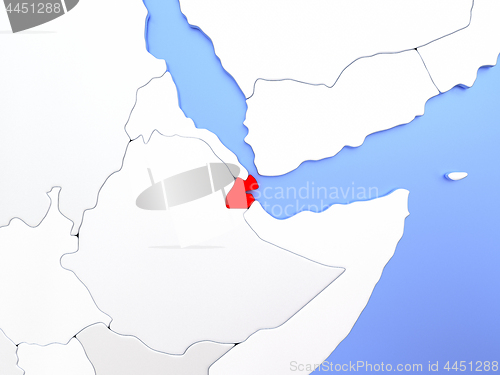 Image of Djibouti in red on map