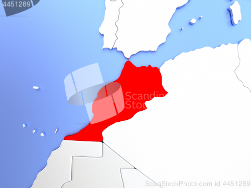 Image of Morocco in red on map