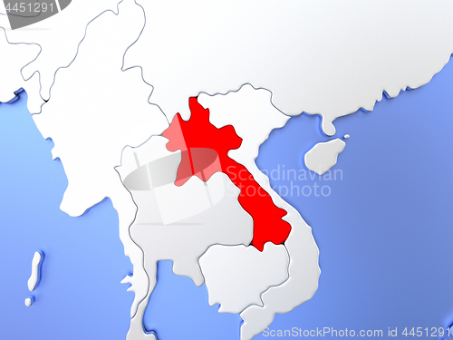 Image of Laos in red on map
