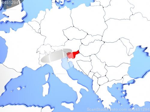 Image of Slovenia in red on map